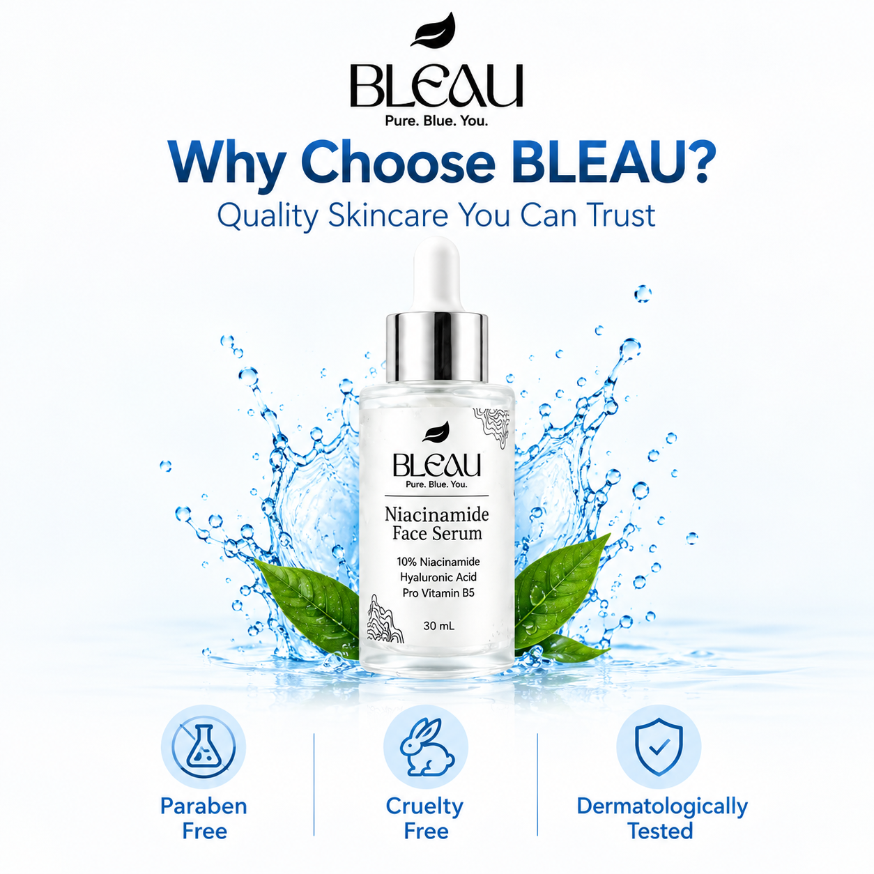 BLEAU Vitamin C Face Serum 30ml | 15% Vitamin C, 1% Vitamin E & 5% Niacinamide for Glowing Skin